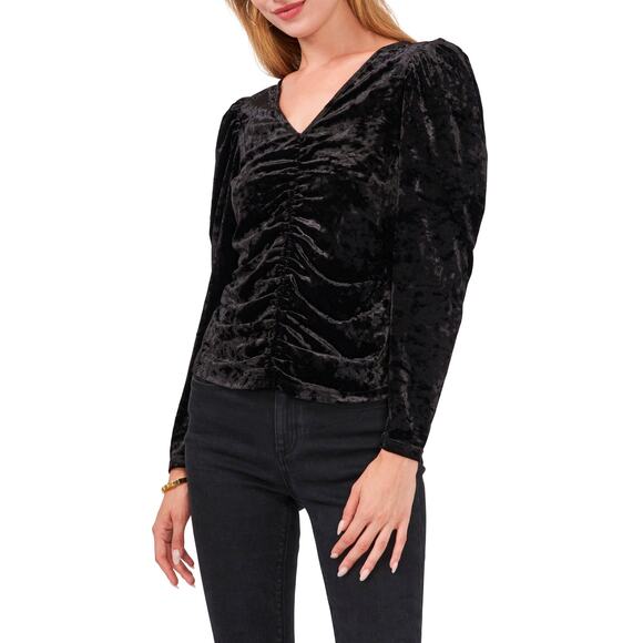 Vince Camuto Ruched Velour Top Size XS New with Tags - Picture 1 of 5